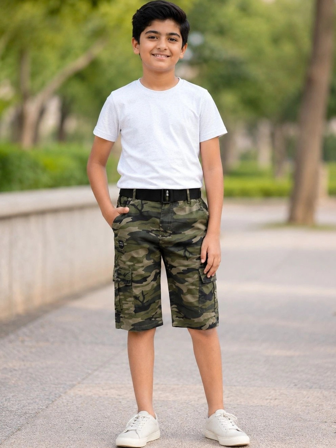 PUPPET-NX Boys Camouflage Printed Running Fashion Shorts