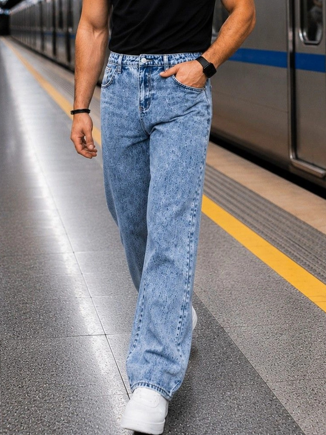 DENIMLOOK Men Relaxed Fit Mid-Rise Stretchable Jeans
