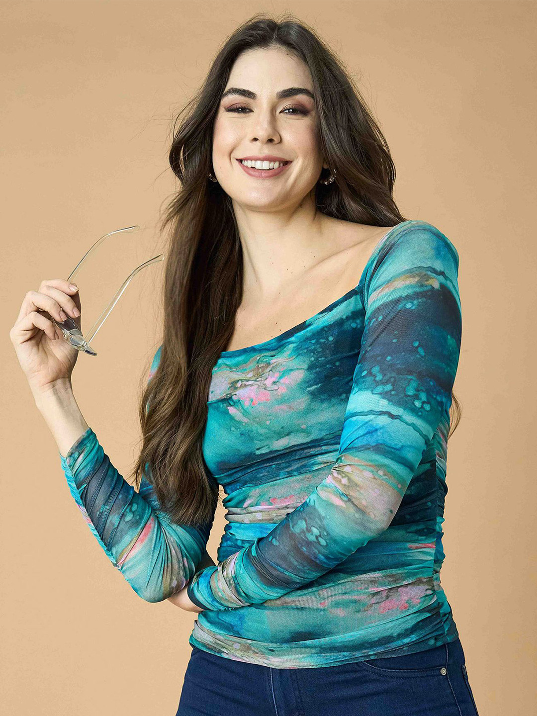 DressBerry Women Tie and Dye Printed Styled Back Top