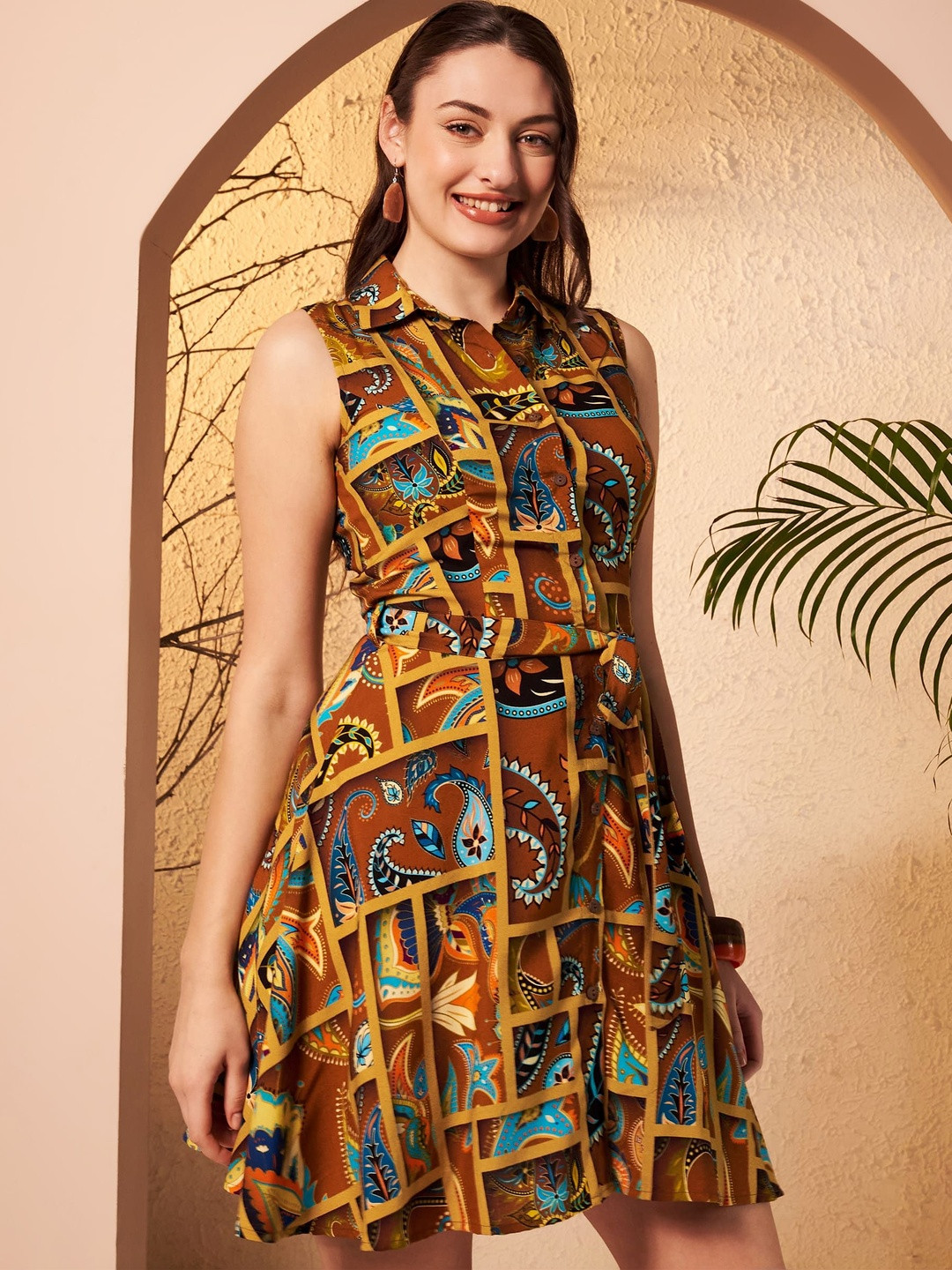 DressBerry Print Shirt Dress