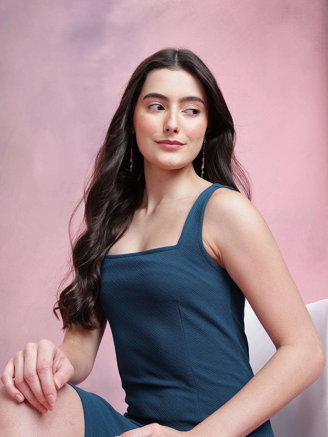 DressBerry Square Neck Bodycon Sleeveless Midi Dress