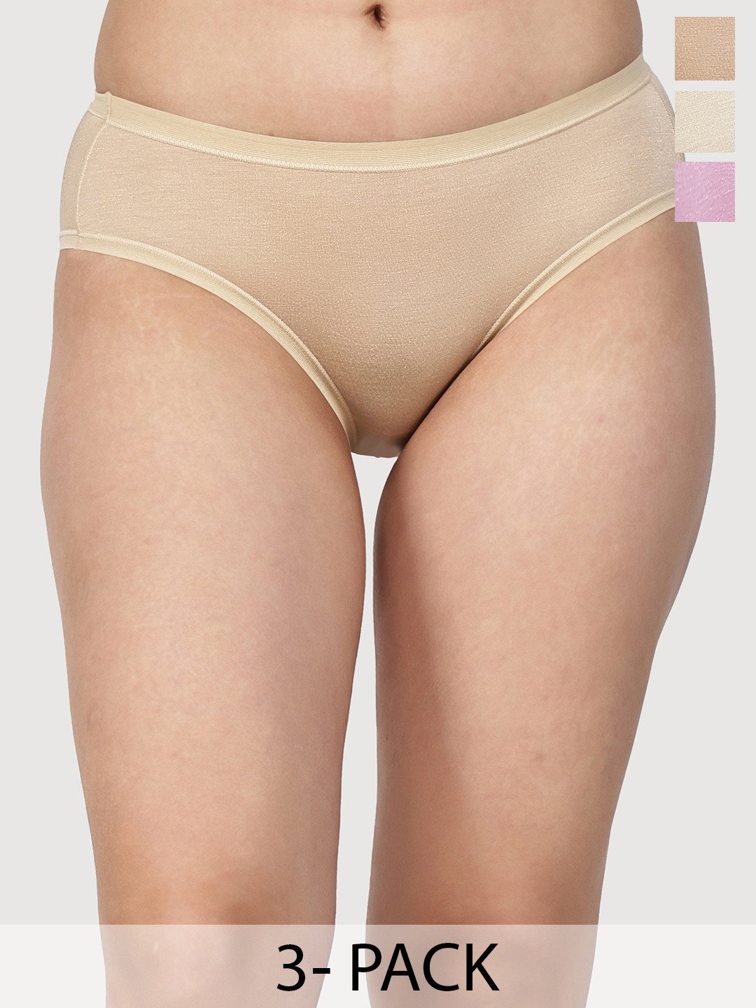 DressBerry Women Pack of 3 Micro-Modal Seamless Hipster Briefs
