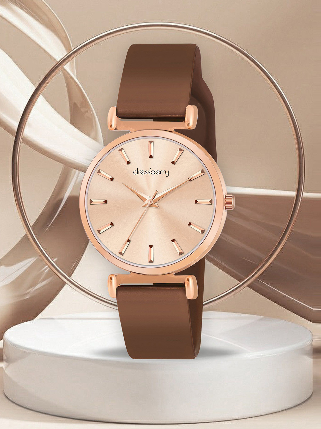 DressBerry Women Dial & Leather Straps Analogue Watch DB-LR003-RSE-STRP