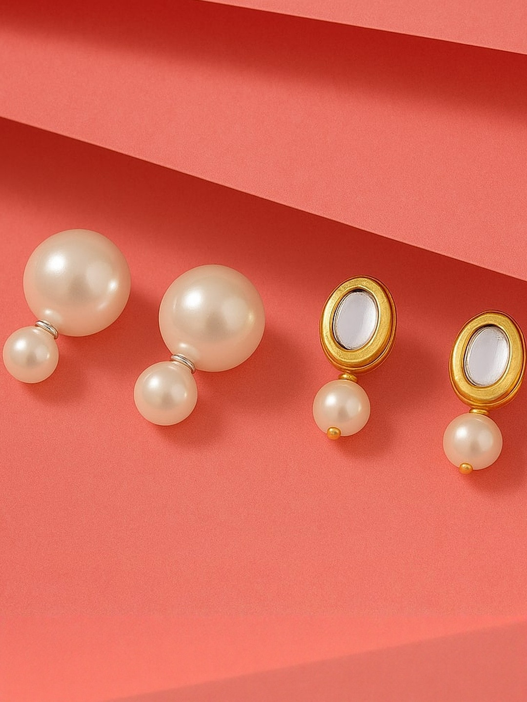 DressBerry Gold-Plated Kundan Brass Studs
