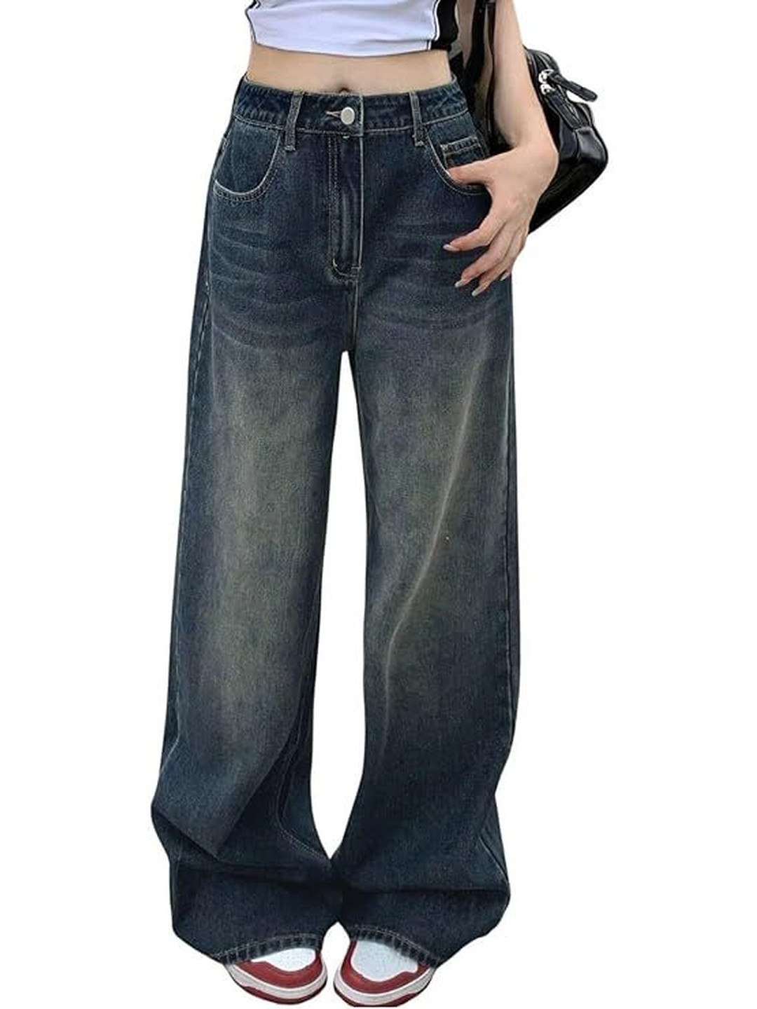 DressBerry Women Boyfriend Fit High-Rise Light Fade Bleached Stretchable Jeans