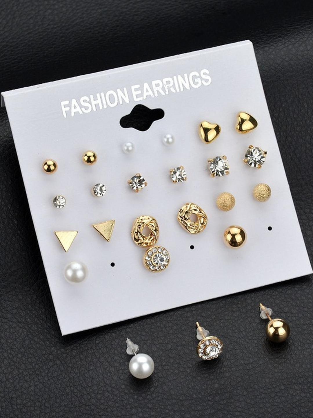 DressBerry Gold-Plated Stud Earrings
