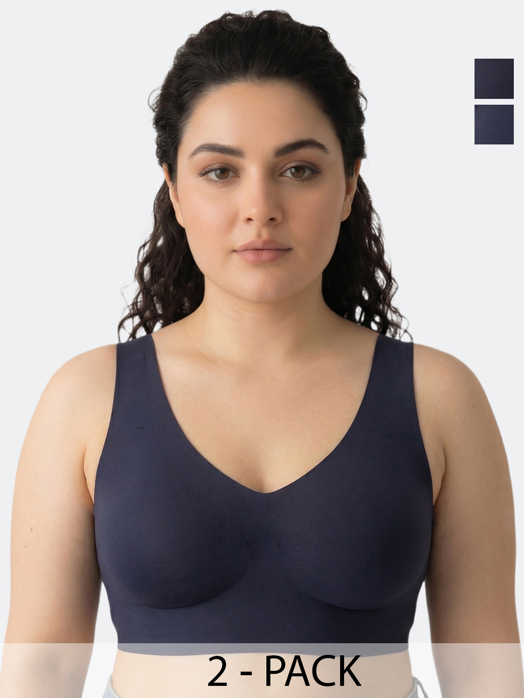 Dressberry Pack of 2 Cotton Padded Full Coverage Plus-Size Bonded Bra