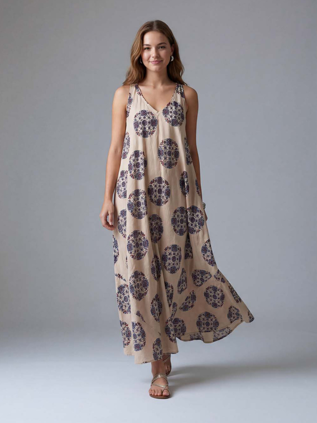 DressBerry Ethnic Motifs Print Maxi Dress