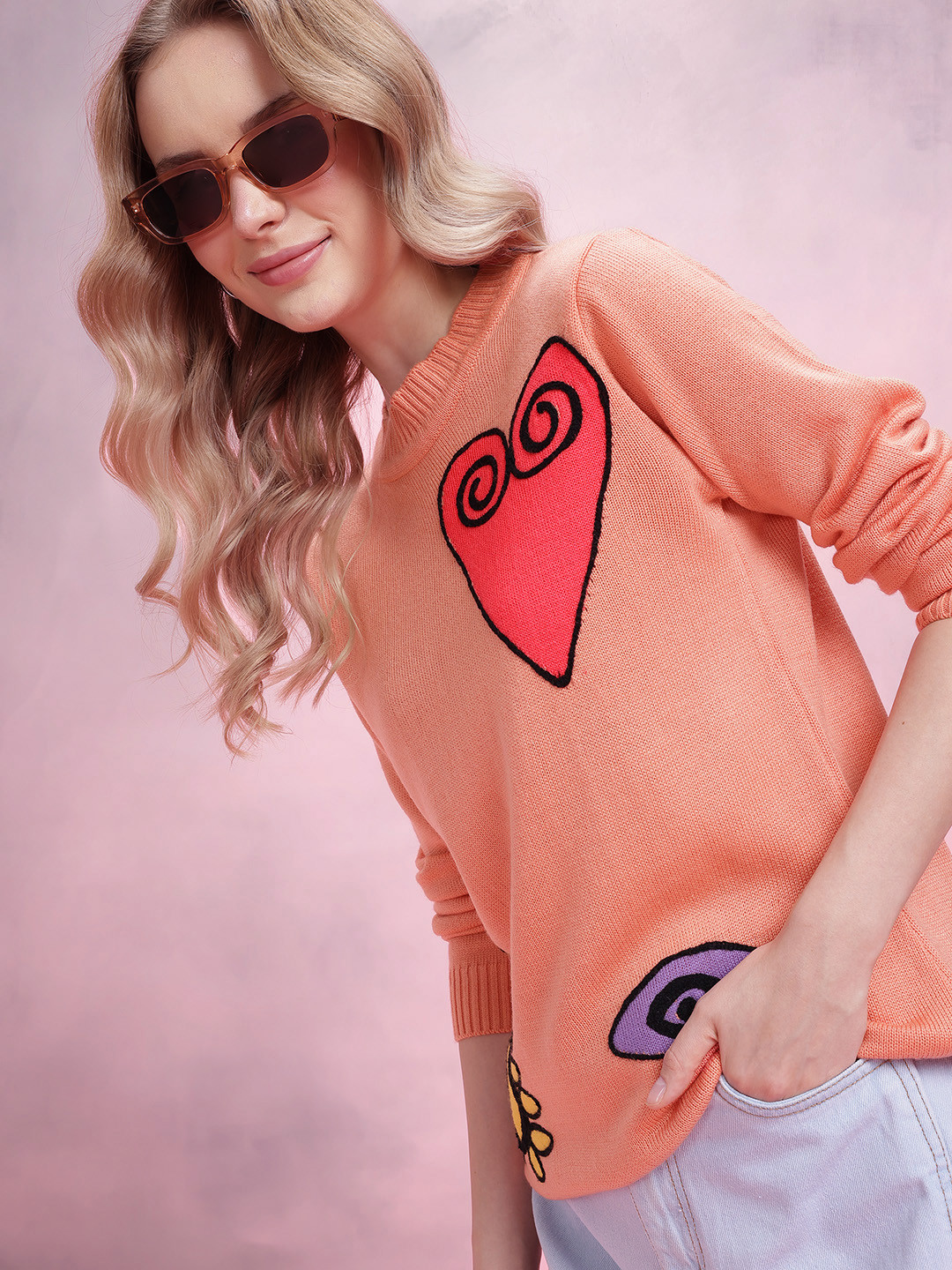 DressBerry Embroidered Conversational Design Pullover
