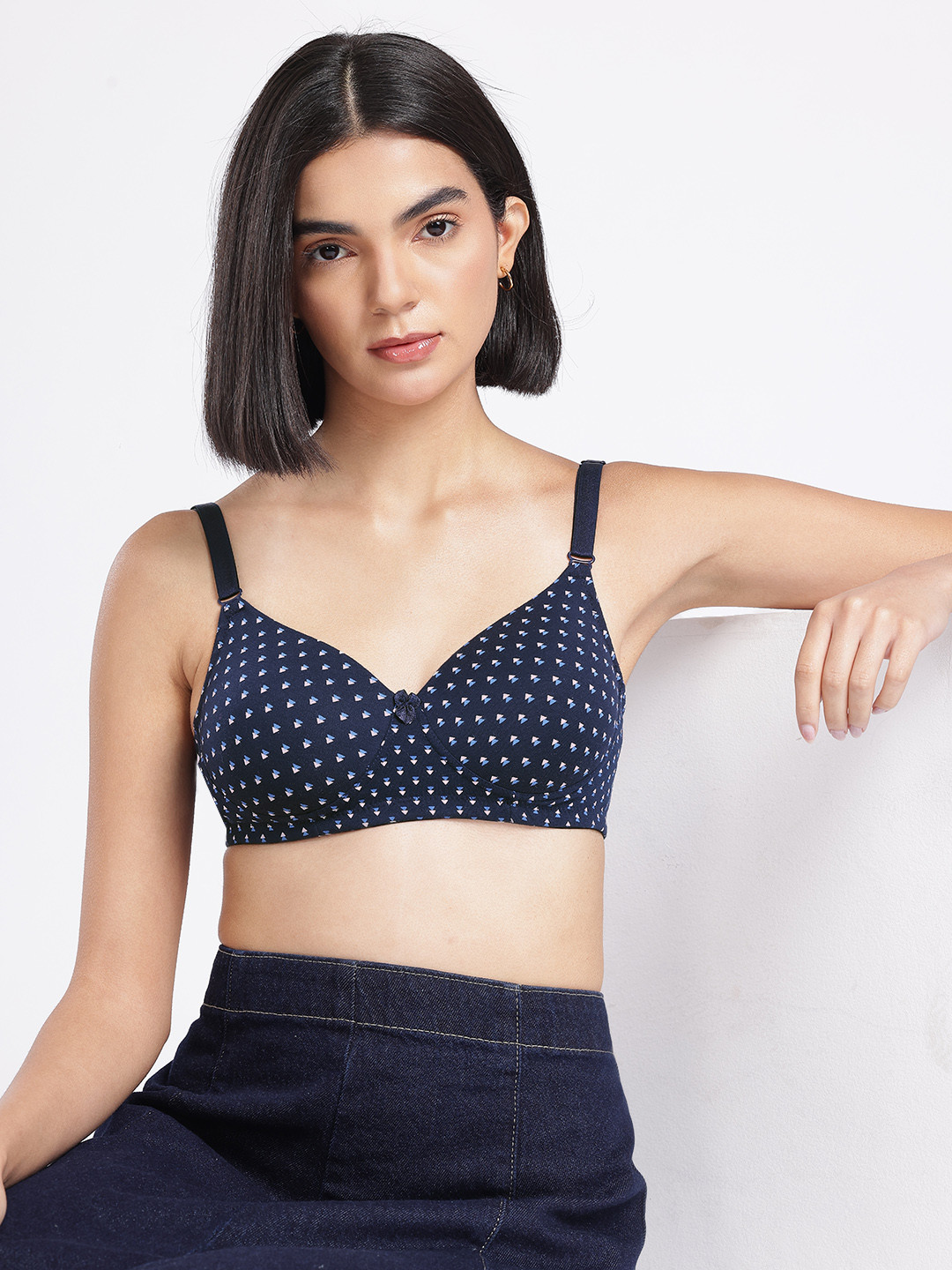 DressBerry Geometric Bra Medium Coverage Underwired Heavily Padded DB_SS26_W_BRA_FMA-64_A