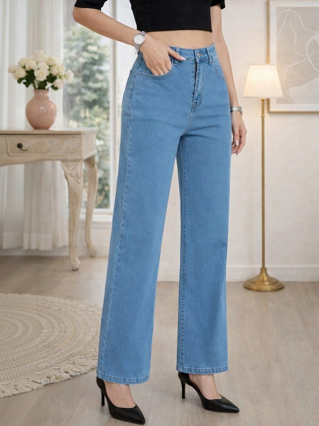 DressBerry Women Straight Fil High Rise Jeans