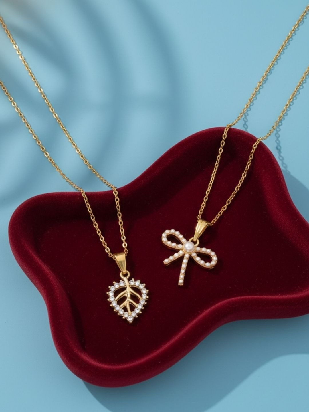 DressBerry Brass Gold-Plated Antique Pendants with Chains