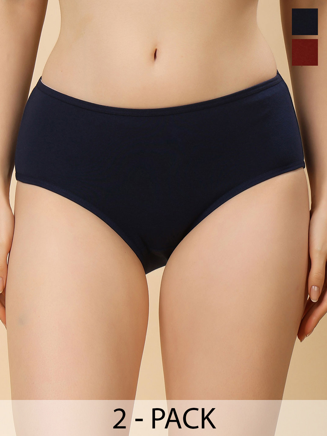 DressBerry Women Pack of 2 Anti Microbial Cotton Blend Basic Briefs
