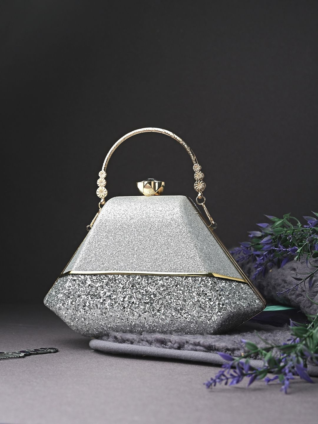 DressBerry Embellished Box Clutch