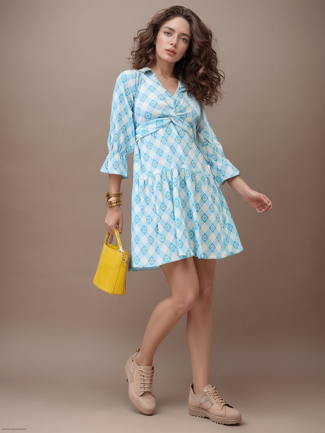DressBerry Floral Printed Drop-Waist Dress