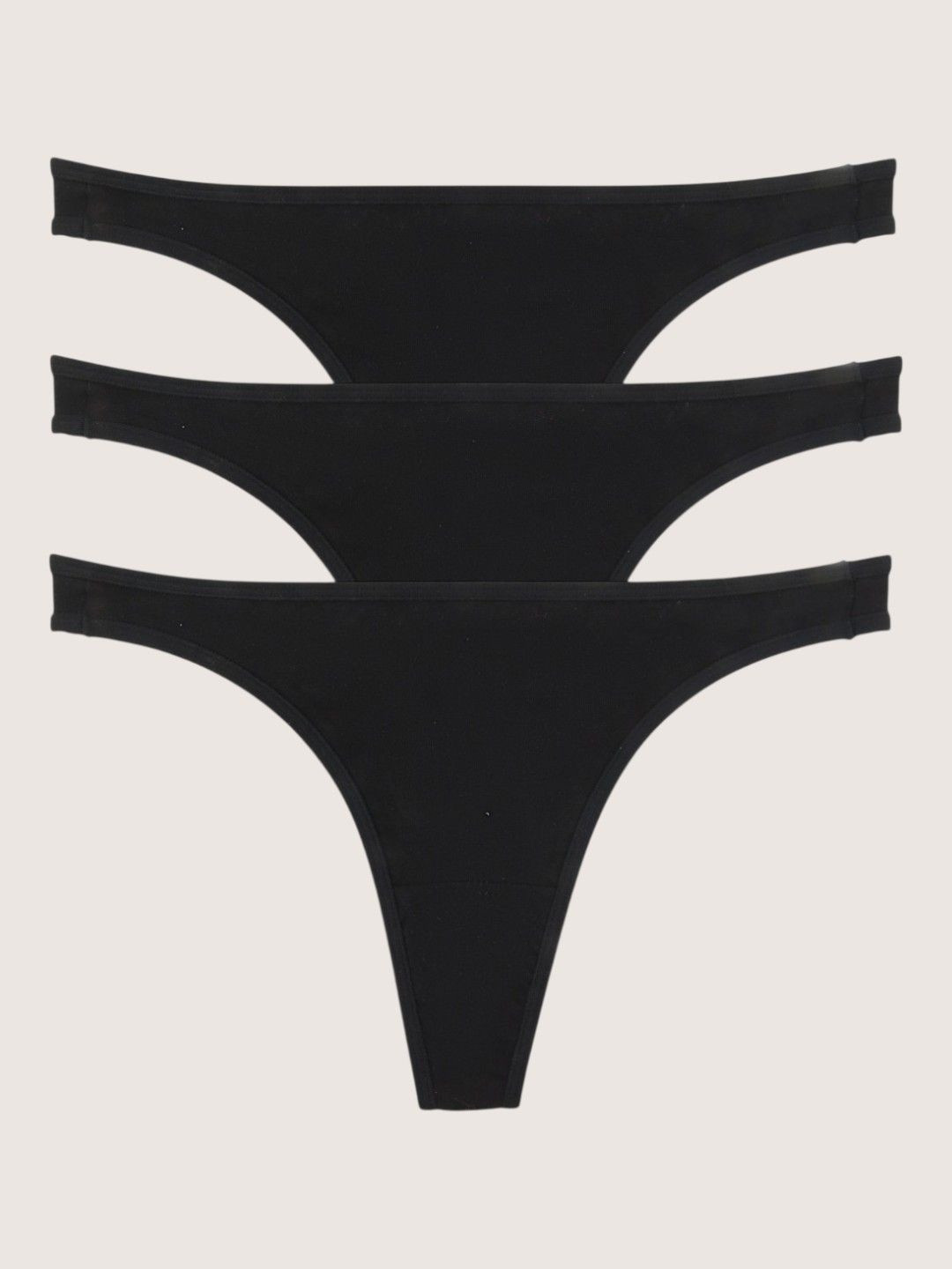 Dressberry Womens Pack Of 3 Brazilian Cotton Spandex Solid High Rise Thongs