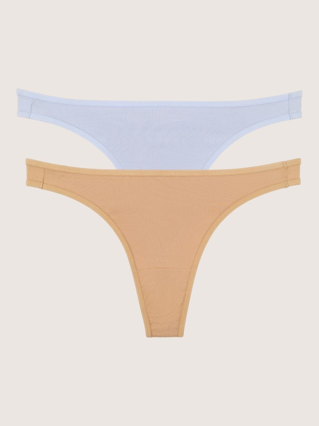 Dressberry Womens Pack Of 2 Brazilian Cotton Spandex Solid High Rise Thongs