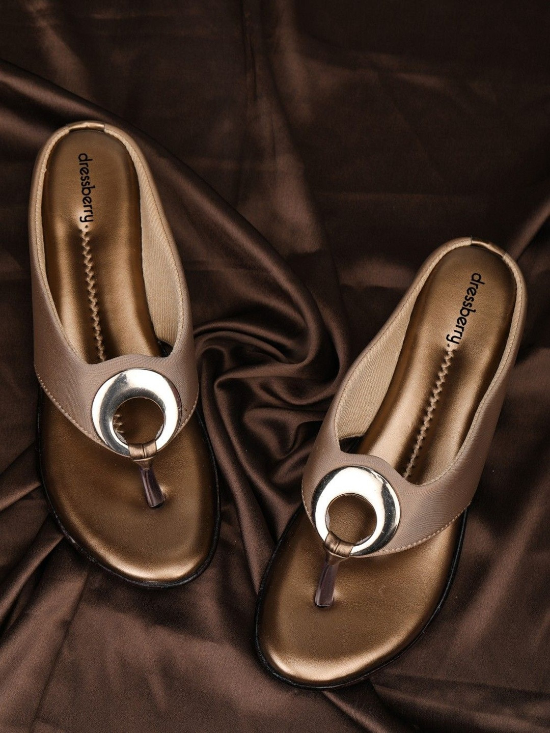 DressBerry Premium design golden comfortable sandal for women