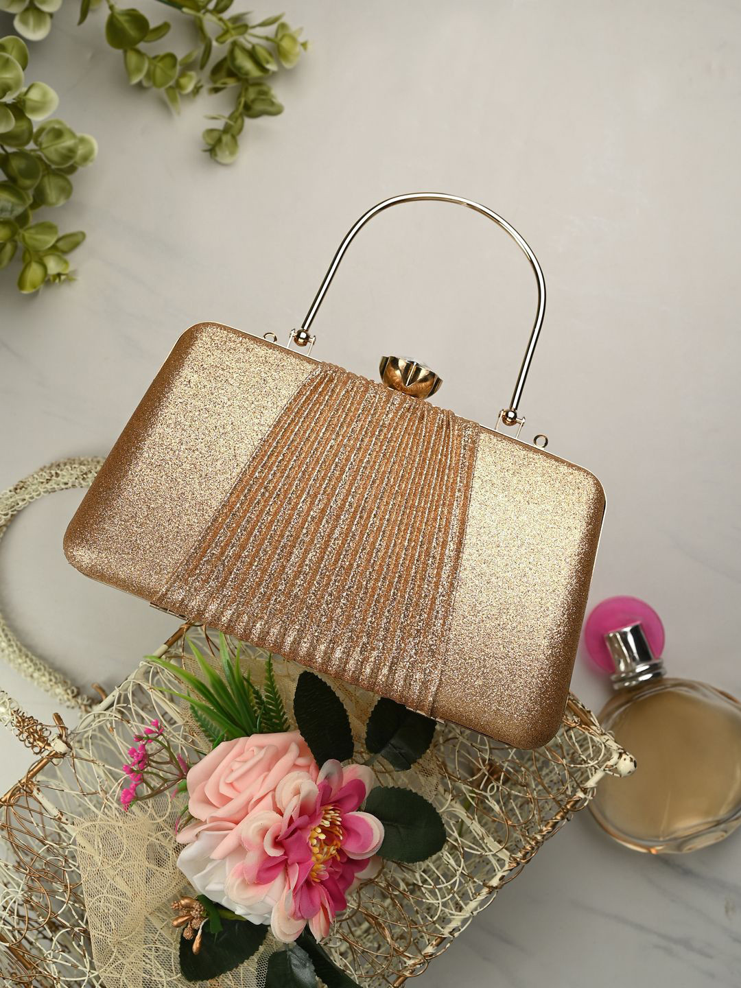 DressBerry Embellished Box Clutch
