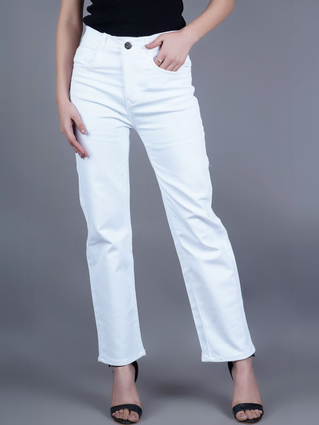 DressBerry Women Classic Straight Fit Mid-Rise Stretchable Jeans