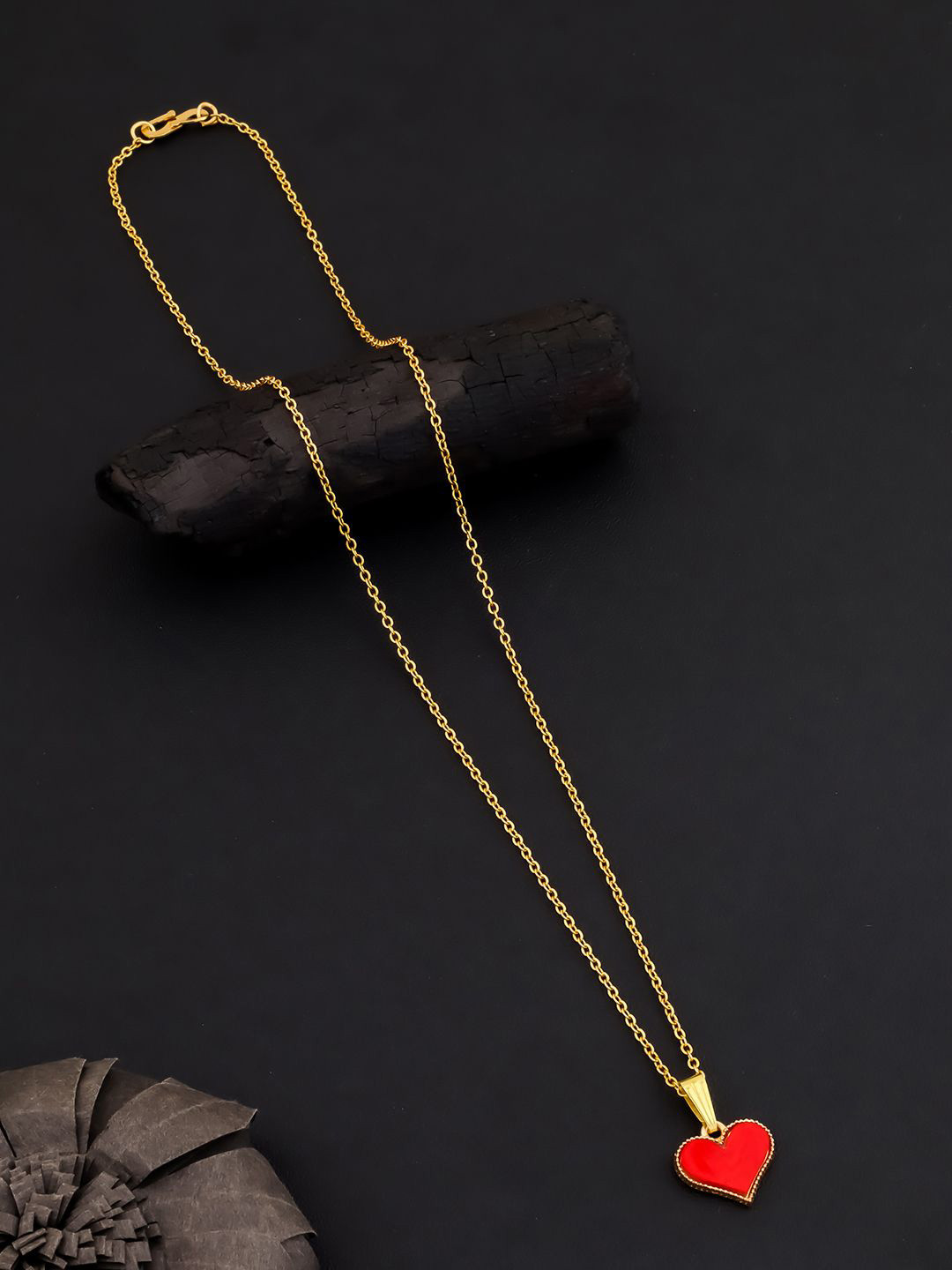 DressBerry Gold-Plated Heart Shaped Pendants with Chains