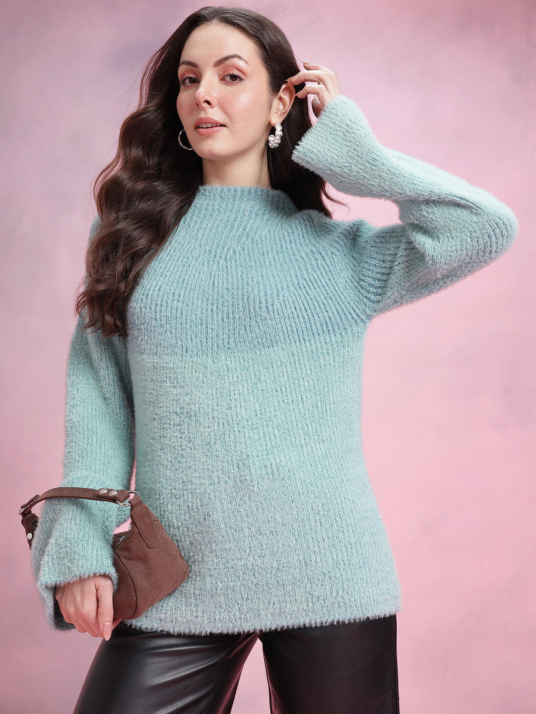 DressBerry Colourblocked Pullover with Fuzzy Detail