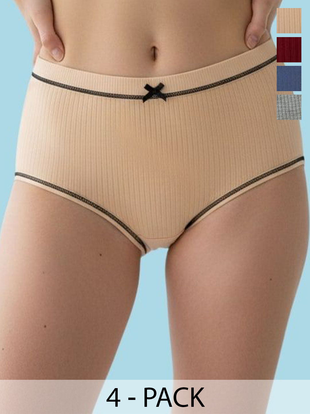 DressBerry Women Pack of 4 Self Design Basic Briefs