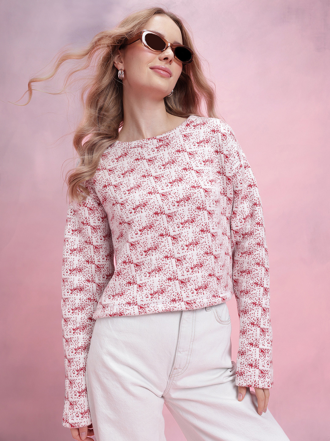 DressBerry Women Self Design Pullover
