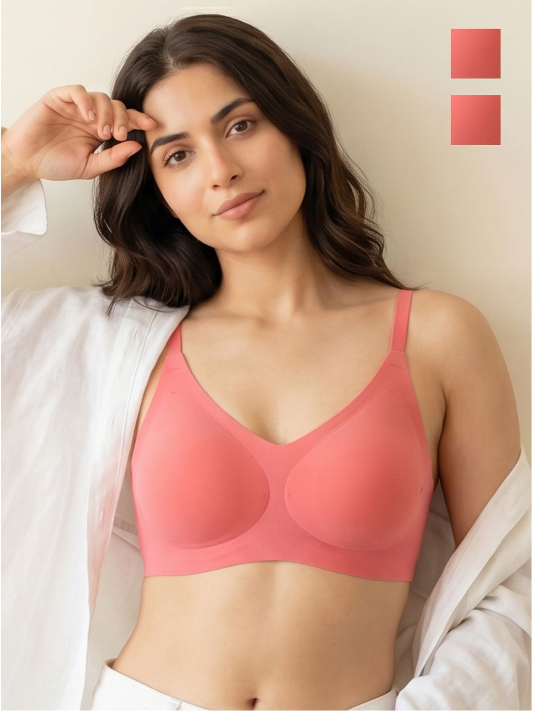 DressBerry Cotton Full Coverage Padded Bonded Bra Pack OF 2