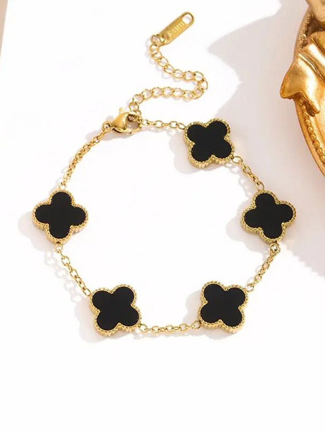 DressBerry Women American Diamond Antique Gold-Plated Wraparound Bracelet
