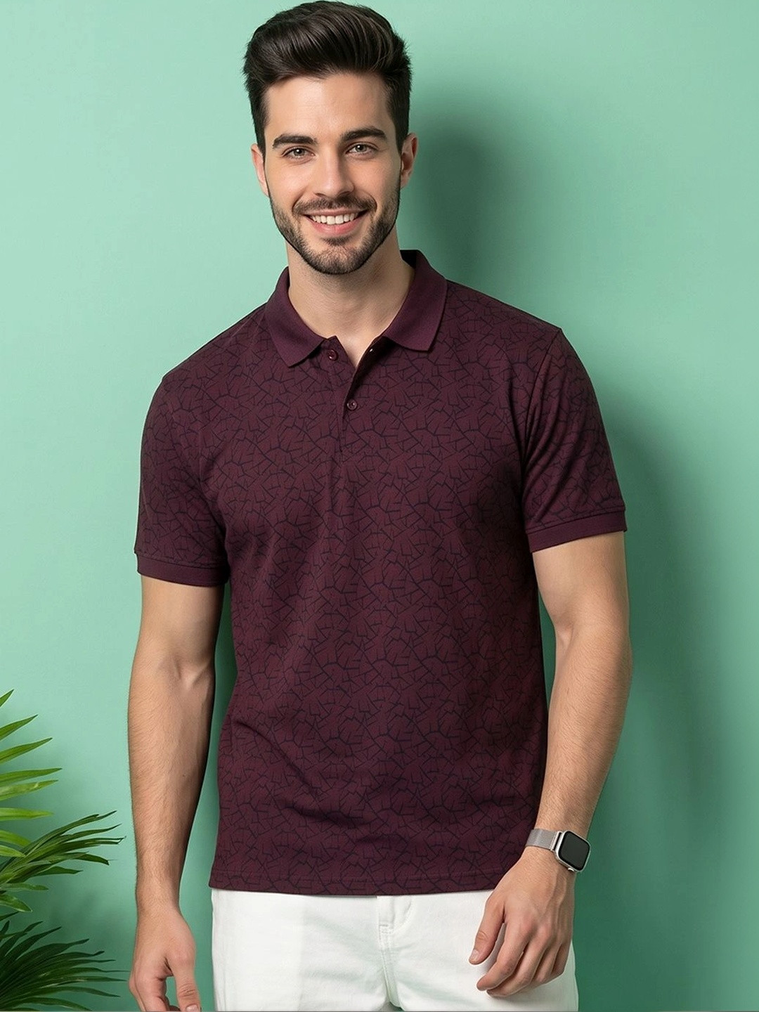 TRIUS Men Printed Polo Collar T-shirt