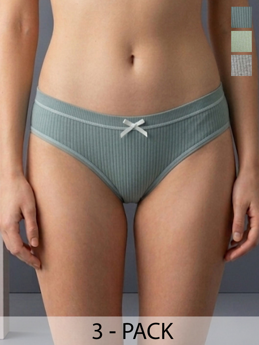 DressBerry Women Pack of 3 Self Design Basic Briefs