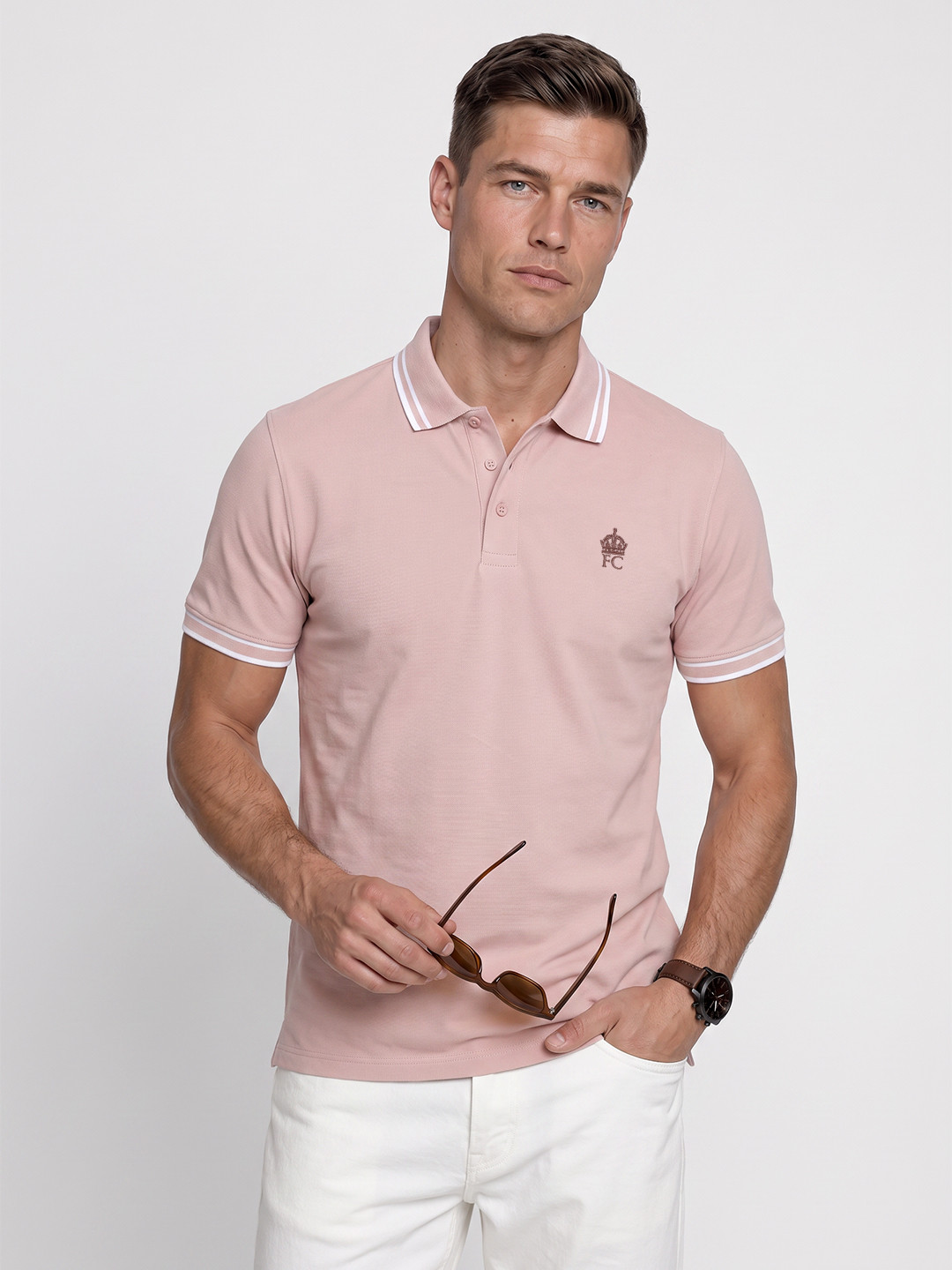 French Connection Polo Collar Pure Cotton T-shirt