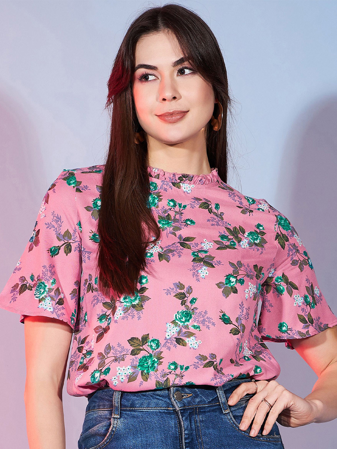 DressBerry Women Floral Printed Boxy Top
