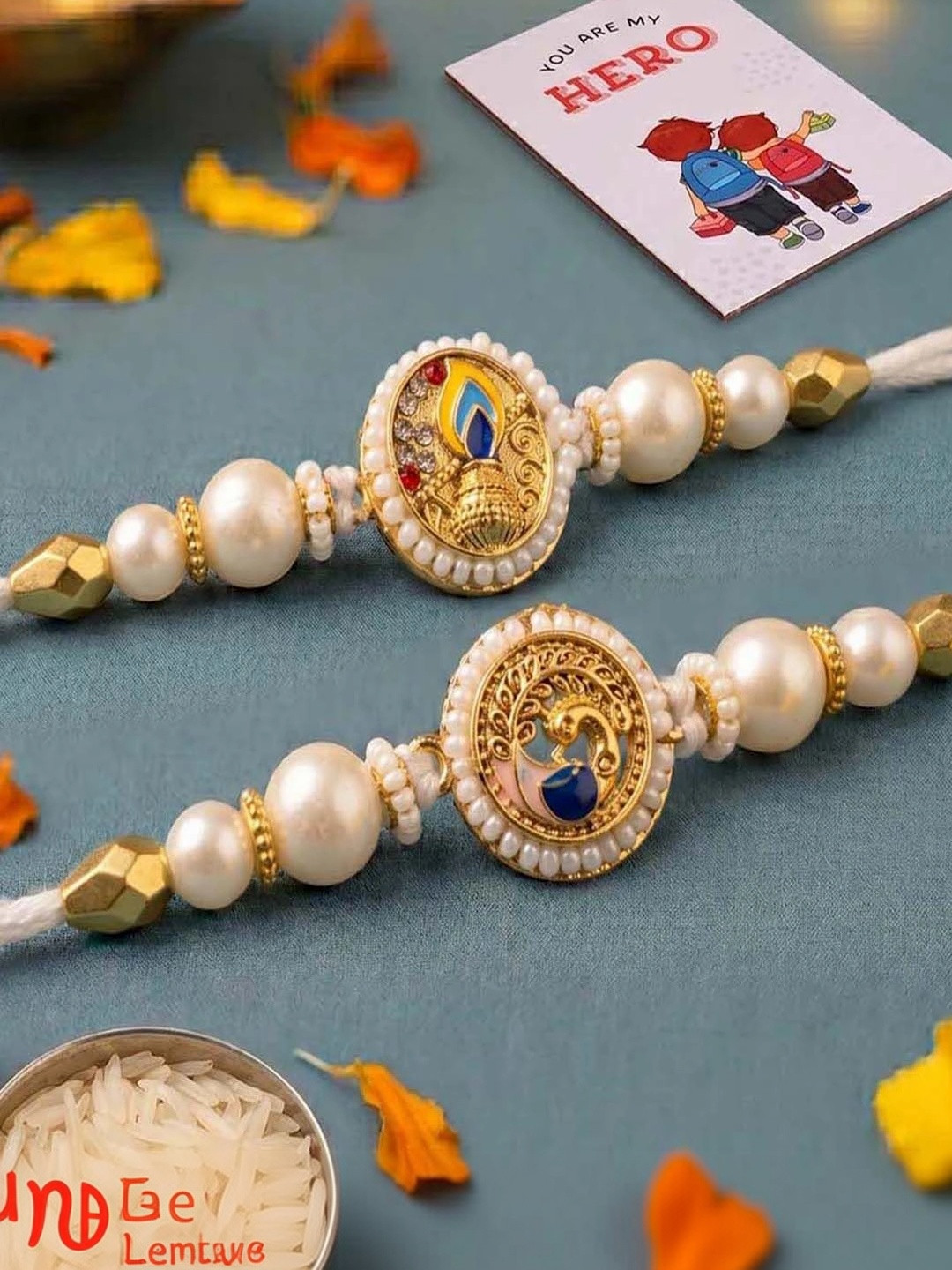 Ascension Set Of 2 Rakhi Gift Set With Magnet & Roli Tilak