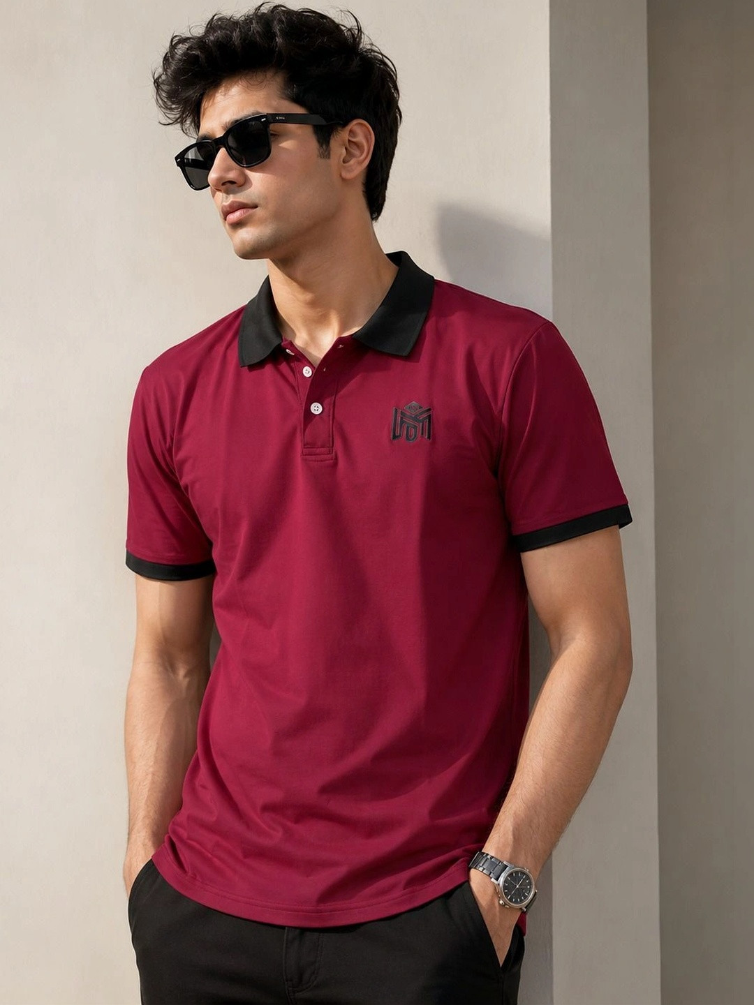 Lolark Men Brand Logo Polo Collar T-shirt