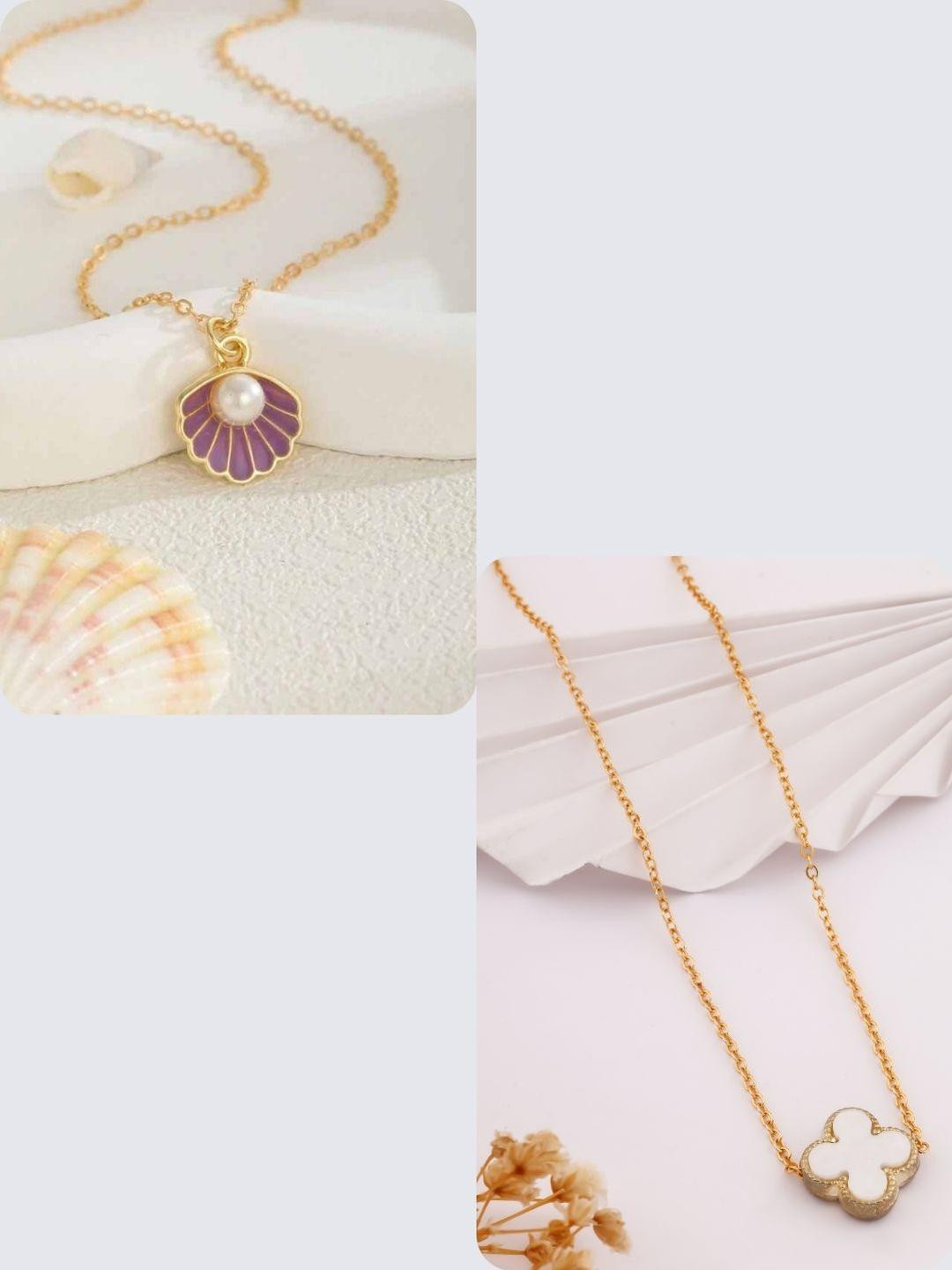 DressBerry Gold-Plated Feather Necklace