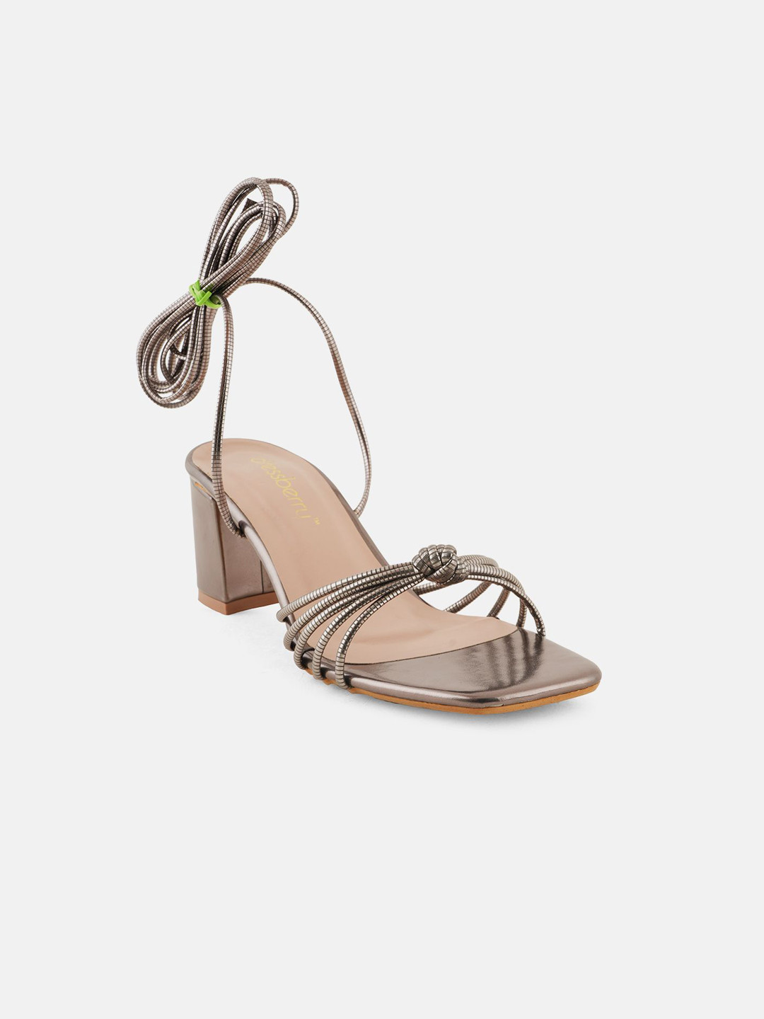 DressBerry Women Embellished Open Toe Party Block Gladiators