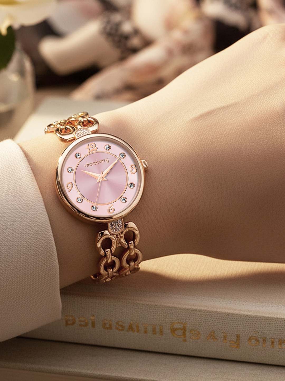 DressBerry Women Dial & Bracelet Style Straps Analogue Watch DB-048-PINK