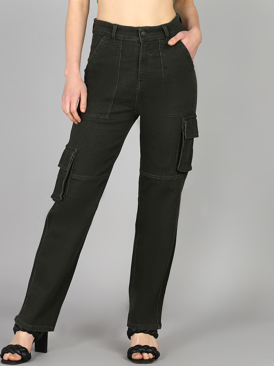 DressBerry Women Comfort Straight Fit High-Rise Light Fade Acid Wash Stretchable Jeans