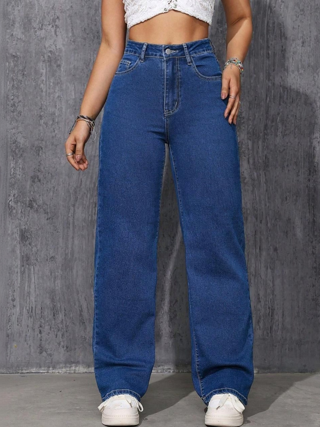 DressBerry Women Straight Fit High-Rise Stretchable Jeans
