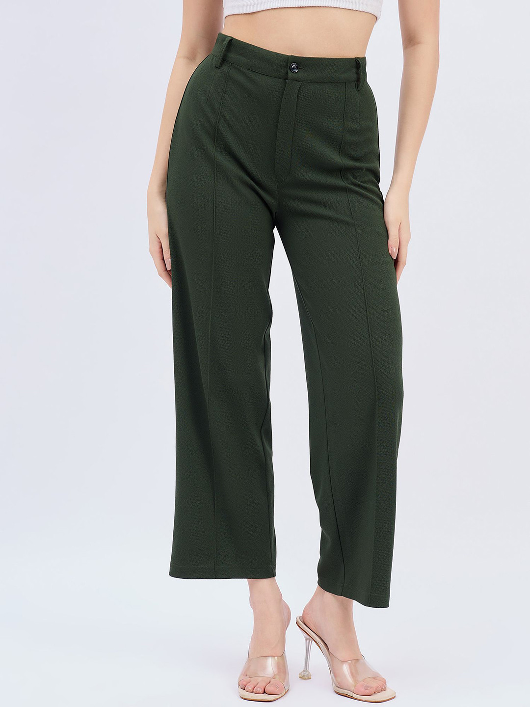 DressBerry Women Classic High-Rise Parallel Trousers