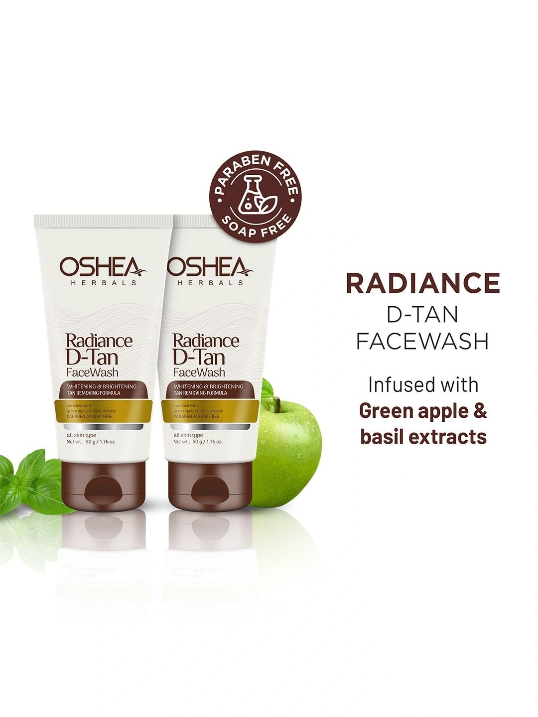 Oshea Herbals Set Of 2 Radiance D-Tan Face Wash - 50 g Each