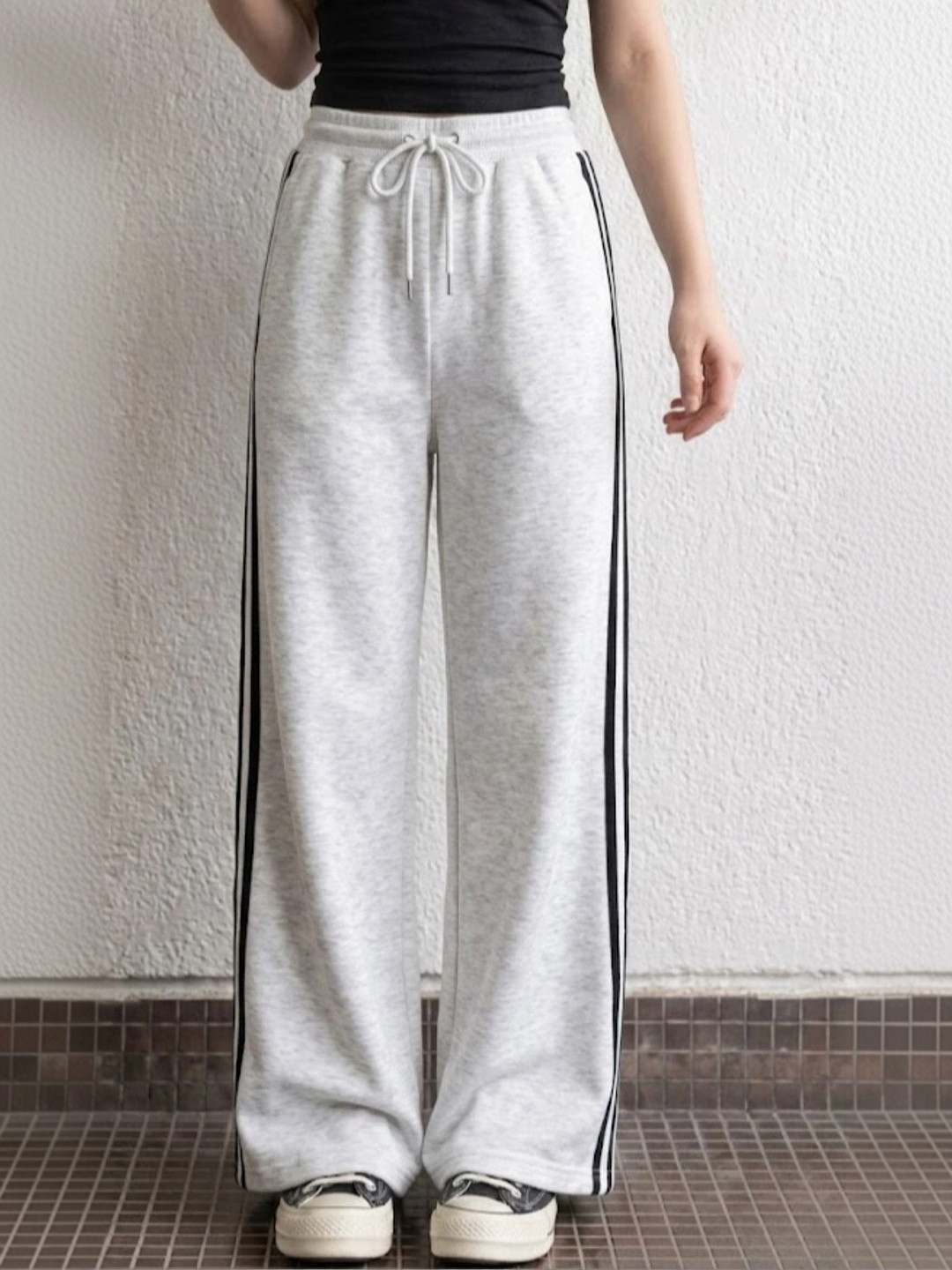 PROGENY Women Striped Relaxed-Fit Lounge Pants