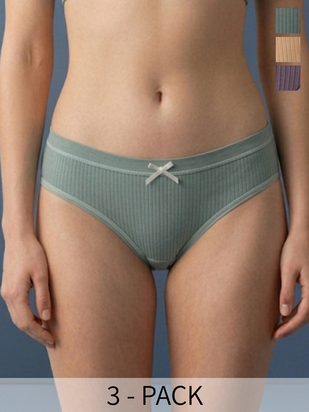 DressBerry Women Pack of 3 Self Design Basic Briefs