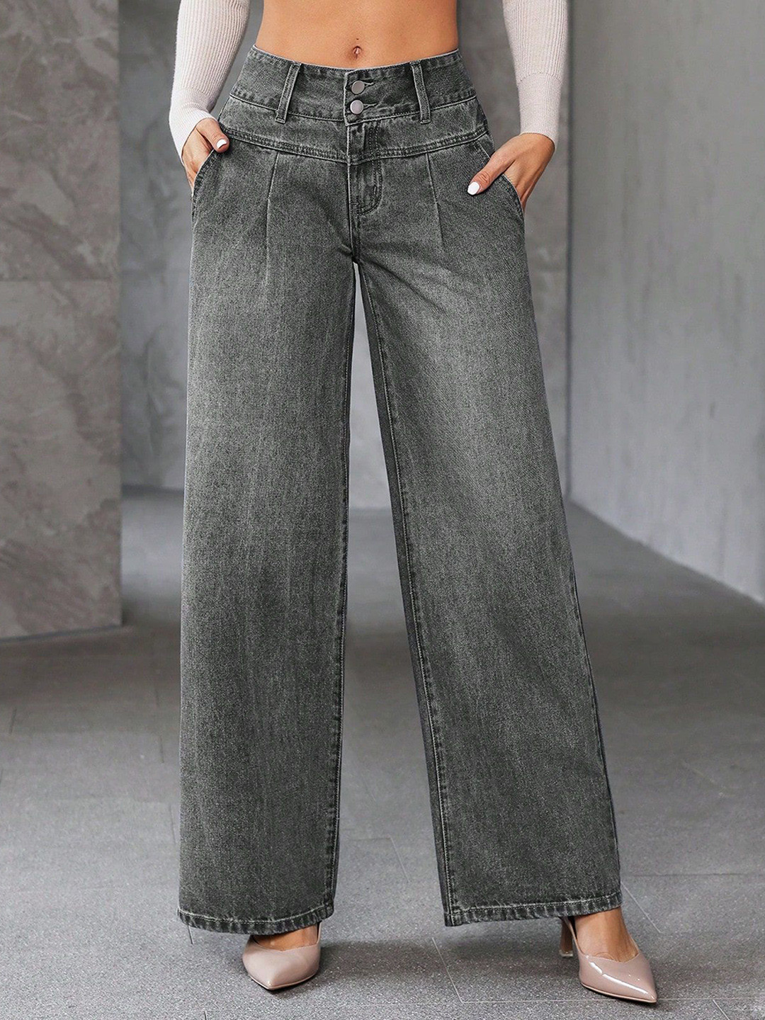 DressBerry Women Loose straight fit High-Rise Light Fade Stretchable Jeans