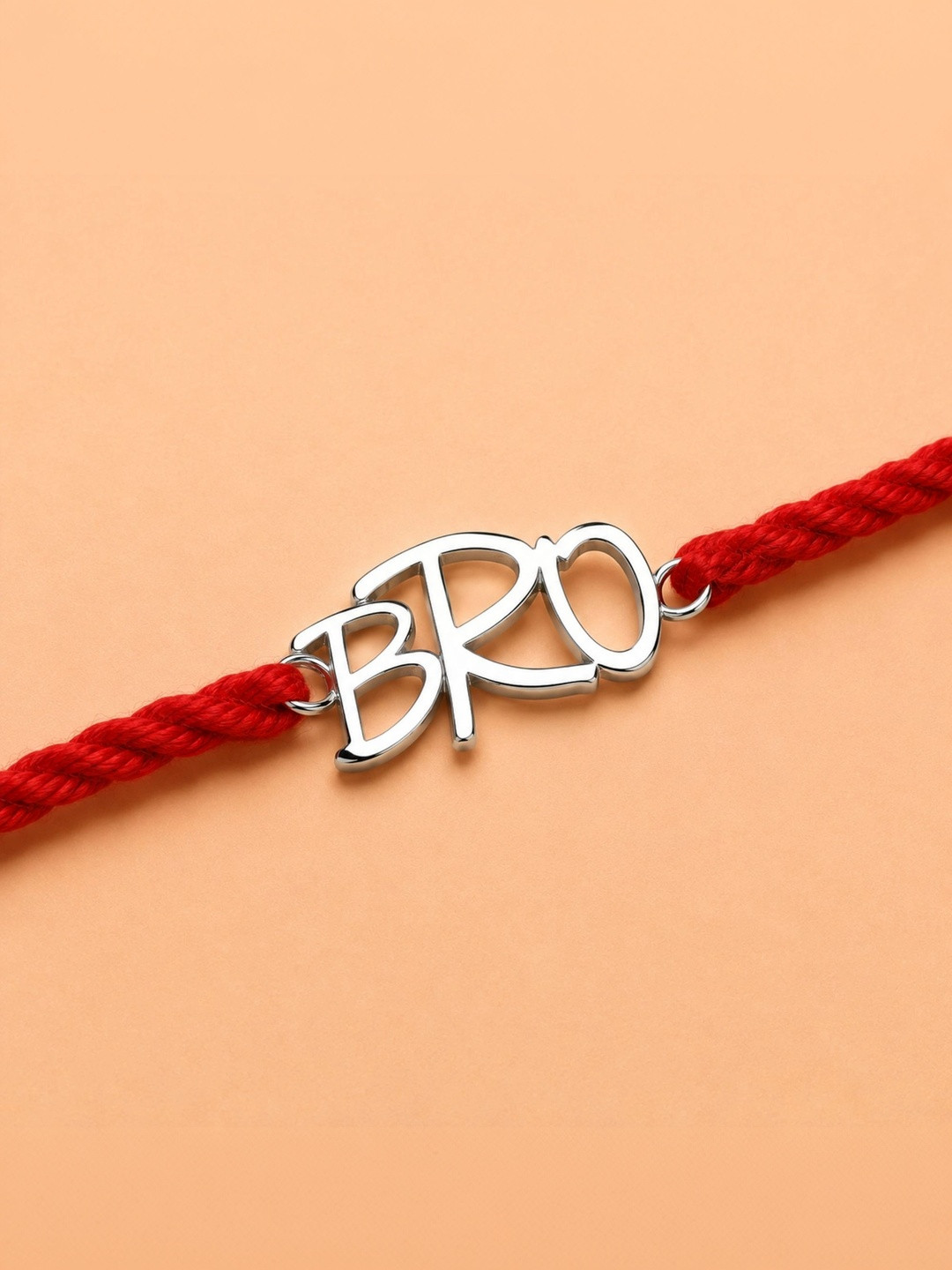 Sangria Red Silver Plated Bro Thread Rakhi