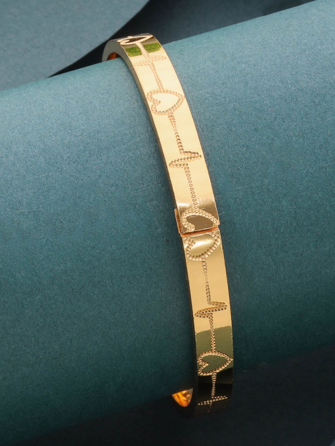 DressBerry Women Brass American Diamond Gold-Plated Kada Bracelet