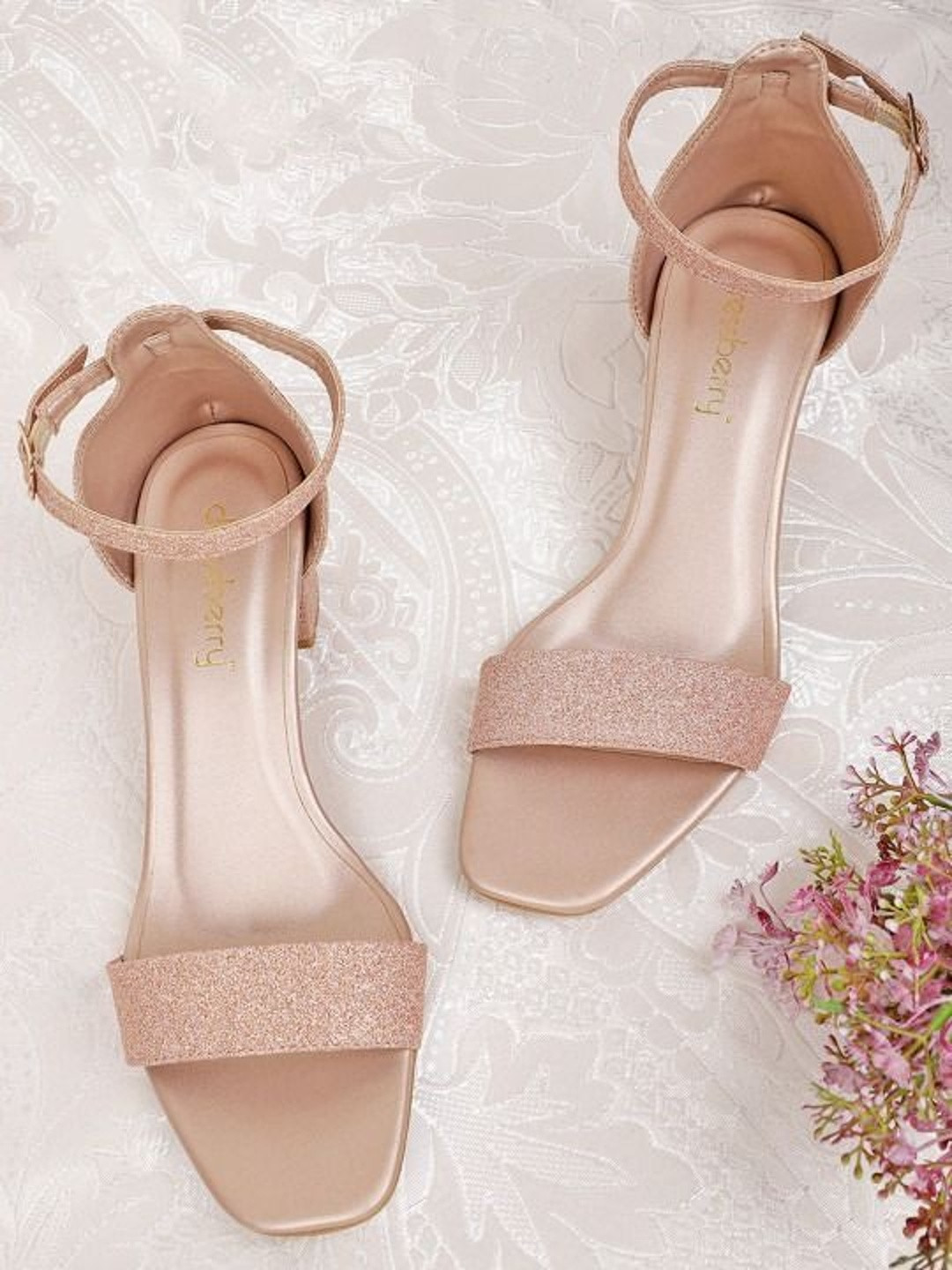 DressBerry Textured PU Party Block Sandals