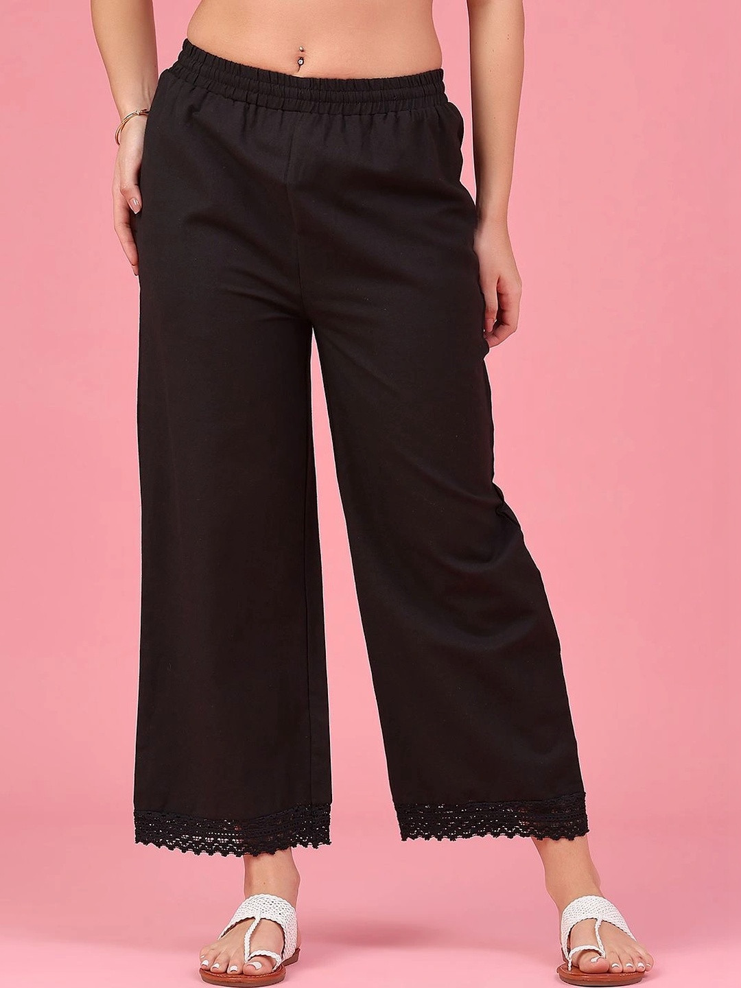 LIMEROAD Women Embellished Cropped Ethnic Palazzos